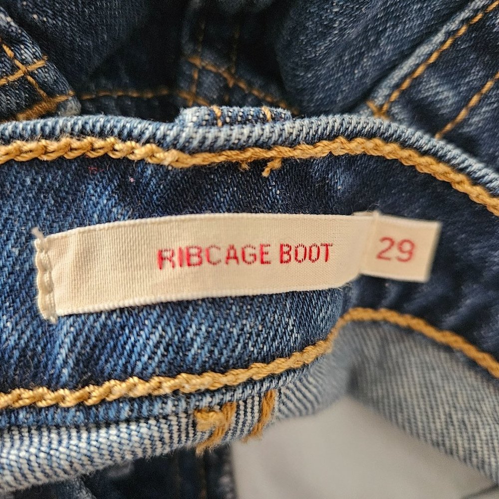 High Rise Levis Ribcage Boot Blue Jeans - Picture 6 of 10